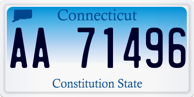 CT license plate AA71496