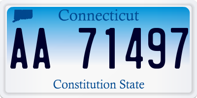 CT license plate AA71497
