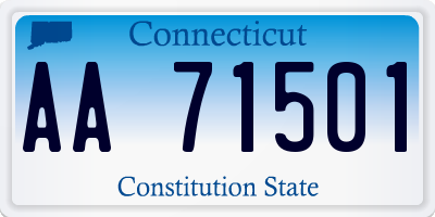 CT license plate AA71501