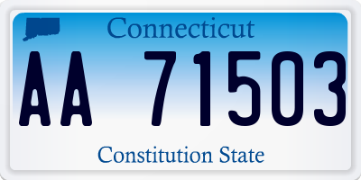 CT license plate AA71503