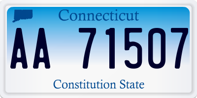 CT license plate AA71507