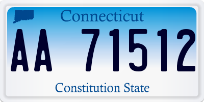 CT license plate AA71512
