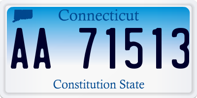 CT license plate AA71513