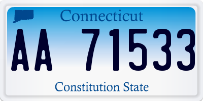 CT license plate AA71533