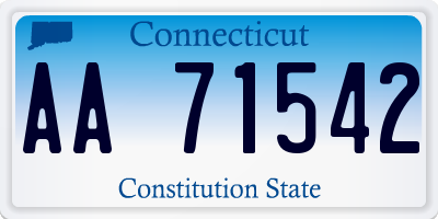 CT license plate AA71542