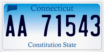 CT license plate AA71543