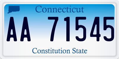 CT license plate AA71545