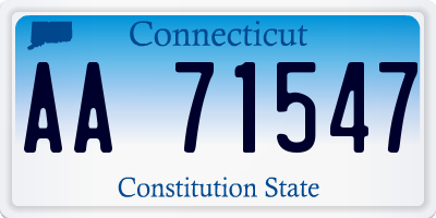 CT license plate AA71547