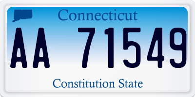 CT license plate AA71549