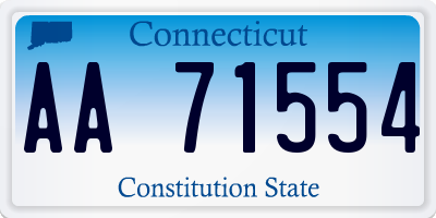 CT license plate AA71554