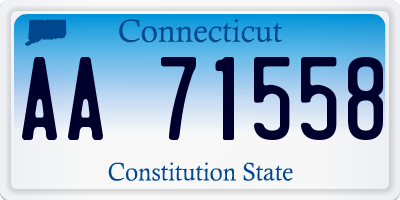 CT license plate AA71558