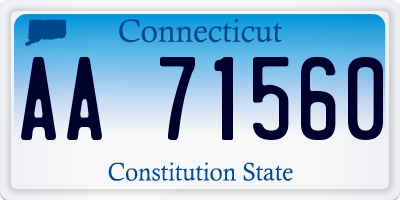 CT license plate AA71560