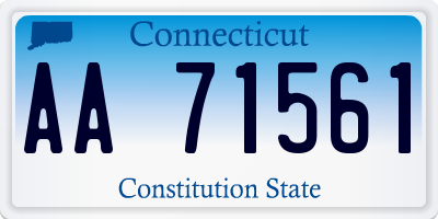 CT license plate AA71561