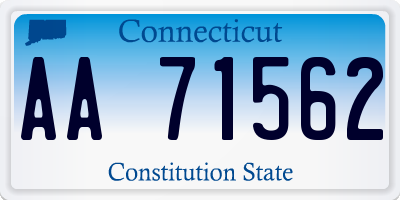 CT license plate AA71562