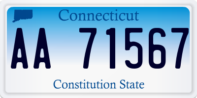 CT license plate AA71567