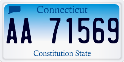 CT license plate AA71569