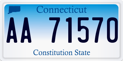 CT license plate AA71570