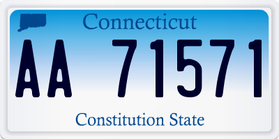 CT license plate AA71571