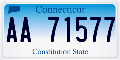 CT license plate AA71577