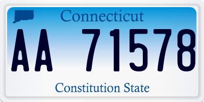 CT license plate AA71578