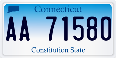 CT license plate AA71580