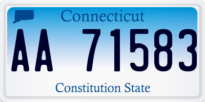 CT license plate AA71583