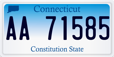 CT license plate AA71585