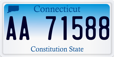 CT license plate AA71588