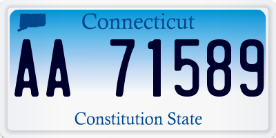 CT license plate AA71589