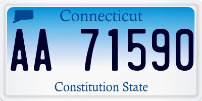 CT license plate AA71590