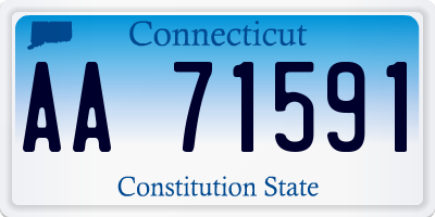 CT license plate AA71591