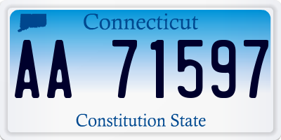 CT license plate AA71597