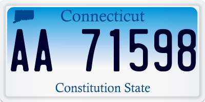 CT license plate AA71598