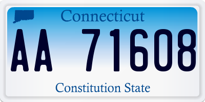 CT license plate AA71608