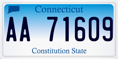 CT license plate AA71609