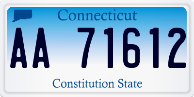 CT license plate AA71612