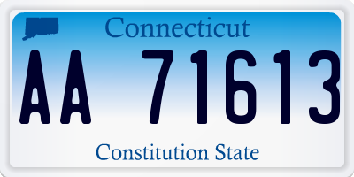 CT license plate AA71613