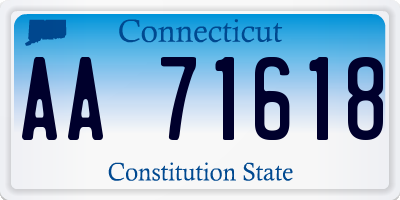 CT license plate AA71618