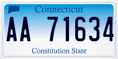 CT license plate AA71634