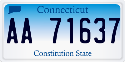 CT license plate AA71637