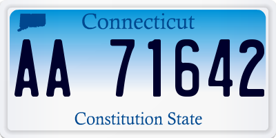 CT license plate AA71642