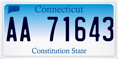 CT license plate AA71643