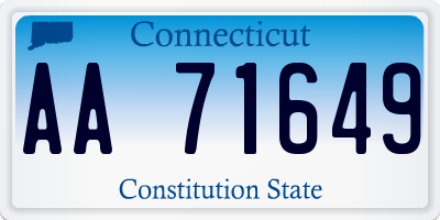 CT license plate AA71649