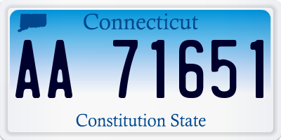 CT license plate AA71651