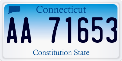 CT license plate AA71653