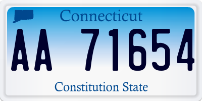 CT license plate AA71654