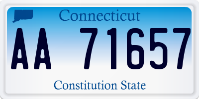 CT license plate AA71657