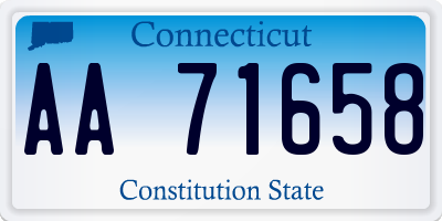 CT license plate AA71658