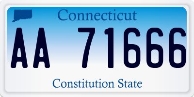 CT license plate AA71666