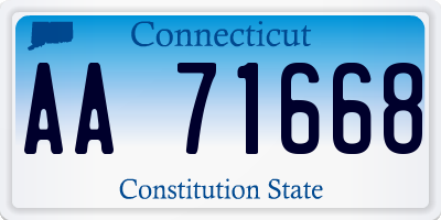 CT license plate AA71668